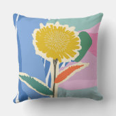Abstract Floral Dandelion Color Blocks Modern  クッション (裏面)