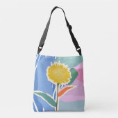 Abstract Floral Dandelion Color Blocks Modern  クロスボディバッグ (裏面)