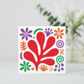 Abstract Floral Flat Card–Colorful Modern Folk Art (スタンド正面)