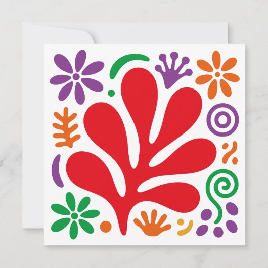 Abstract Floral Flat Card–Colorful Modern Folk Art (正面)