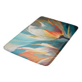 Abstract Floral Glow in Teal and Orange バスマット (アングル)