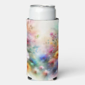 Abstract Floral in Watercolor Style スリム缶クーラー (Seltzer正面)