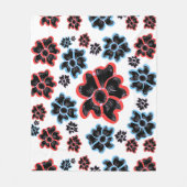 Abstract Floral Mandala Pattern Design red  フリースブランケット (正面)