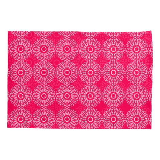 Abstract Floral Mandala Pattern Design red 枕カバー (裏面)