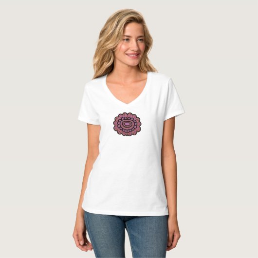 Abstract Floral Mandala Pattern Design Tシャツ (正面フル)