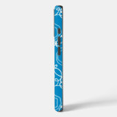 Abstract Floral Matrix (Blue) Fine Art Case-Mate iPhoneケース (裏面 / 左)