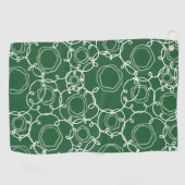 Abstract Floral Matrix (Dark Green) Fine Art ゴルフタオル (横)