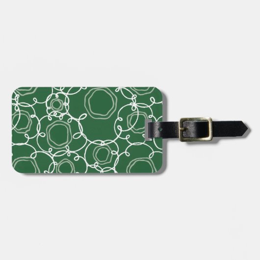 Abstract Floral Matrix (Dark Green) Fine Art ラゲッジタグ (正面横)