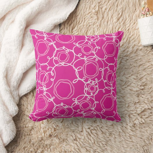 Abstract Floral Matrix (Hot Pink) Fine Art クッション (ブランケット)