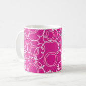 Abstract Floral Matrix (Hot Pink) Fine Art コーヒーマグカップ (正面左)