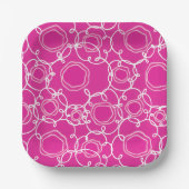 Abstract Floral Matrix (Hot Pink) Fine Art ペーパープレート (正面)