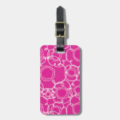 Abstract Floral Matrix (Hot Pink) Fine Art ラゲッジタグ (正面縦)