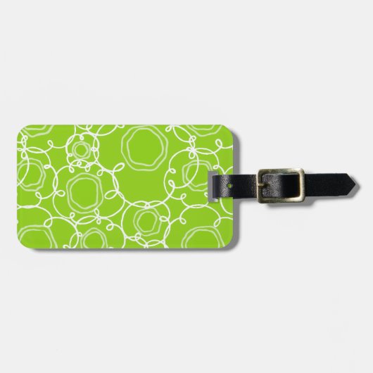 Abstract Floral Matrix (Lime) Fine Art ラゲッジタグ (正面横)