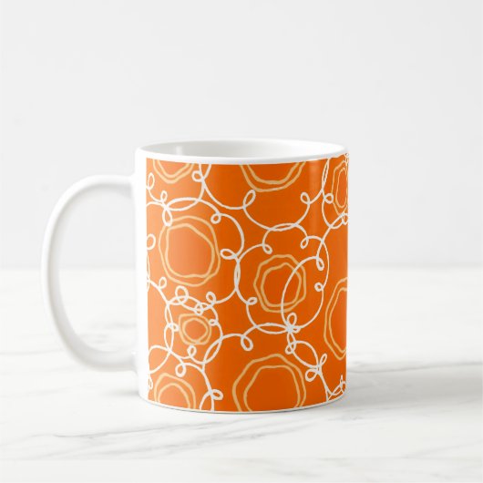 Abstract Floral Matrix (Orange) Fine Art コーヒーマグカップ (左)