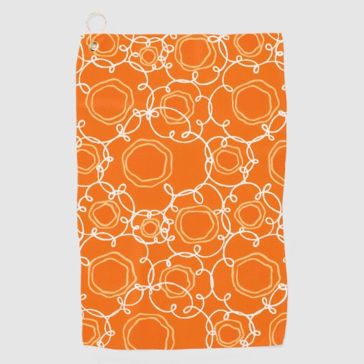 Abstract Floral Matrix (Orange) Fine Art ゴルフタオル (正面)