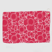 Abstract Floral Matrix (Red) Fine Art ゴルフタオル (横)