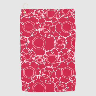 Abstract Floral Matrix (Red) Fine Art ゴルフタオル
