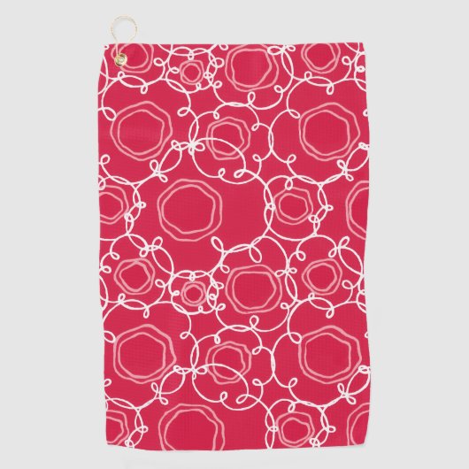 Abstract Floral Matrix (Red) Fine Art ゴルフタオル (正面)