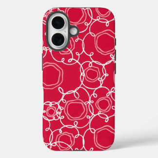 Abstract Floral Matrix (Red) Fine Art iPhone 16ケース