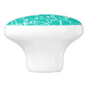 Abstract Floral Matrix (Teal) Fine Art セラミックノブ (側面)