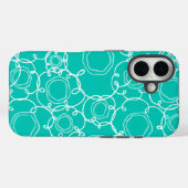 Abstract Floral Matrix (Teal) Fine Art Case-Mate iPhoneケース (裏面 (横))