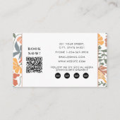 Abstract Floral Mid Century Salon Hair Stylist 名刺 (裏面)