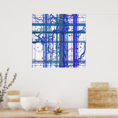 Abstract Floral Murals Geometric Pattern Design ポスター (キッチン)