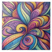 Abstract Floral pattern タイル (正面)