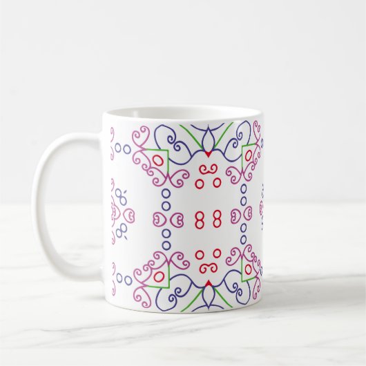 Abstract floral pattern designabstract, art, home  コーヒーマグカップ (左)