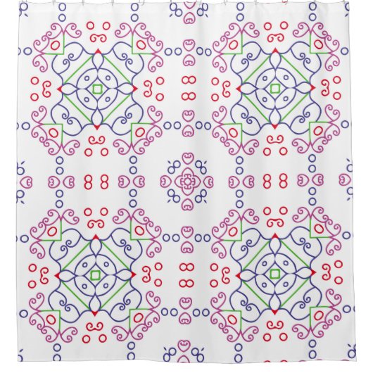 Abstract floral pattern designabstract, art, home  シャワーカーテン (正面)