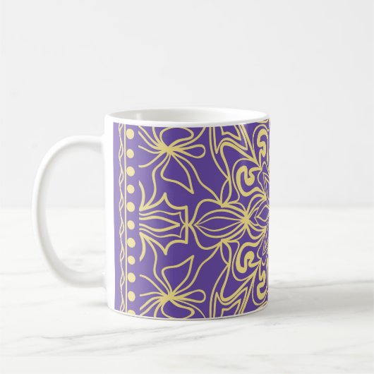 Abstract floral pattern. geometry, mandala design コーヒーマグカップ (左)