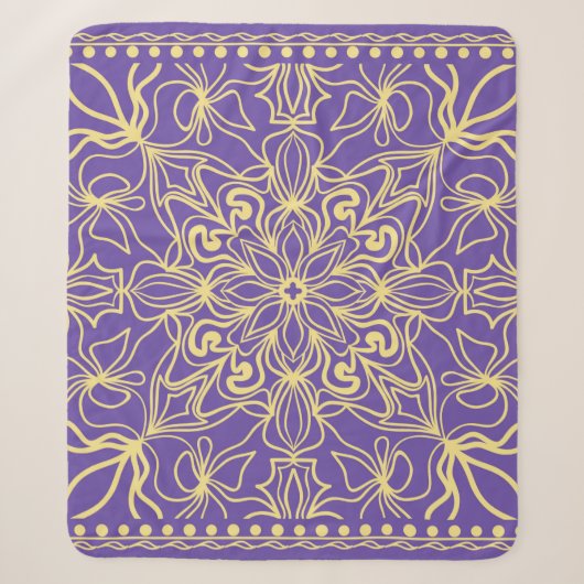 Abstract floral pattern. geometry, mandala design シェルパブランケット (正面)