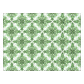 Abstract Floral Pattern In Black & Green On White テーブルクロス (正面(横))