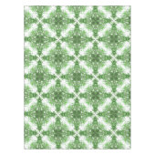 Abstract Floral Pattern In Black & Green On White テーブルクロス (正面)