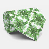 Abstract Floral Pattern In Black Green On White ネクタイ (ロール)