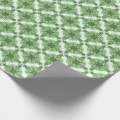 Abstract Floral Pattern In Black Green On White ラッピングペーパー (角)