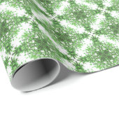 Abstract Floral Pattern In Black Green On White ラッピングペーパー (ロールコーナー)