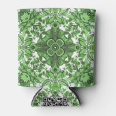 Abstract Floral Pattern In Black Green On White 缶クーラー (正面)