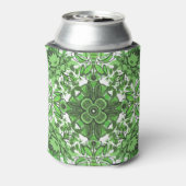 Abstract Floral Pattern In Black Green On White 缶クーラー (缶裏面)