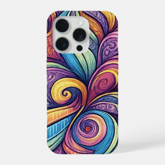 Abstract Floral pattern iPhone 15 Proケース