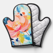 Abstract floral pattern painting  鍋つかみ (正面/裏面)