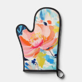 Abstract floral pattern painting  鍋つかみ (正面)