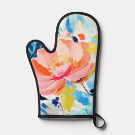 Abstract floral pattern painting  鍋つかみ