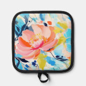 Abstract floral pattern painting  鍋敷き (正面)