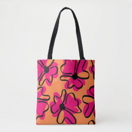 Abstract Floral Pattern Tote Bag | Bold Retro  トートバッグ