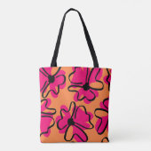 Abstract Floral Pattern Tote Bag | Bold Retro  トートバッグ (裏面)