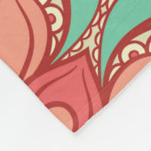 abstract floral pattern with hearts on a light gre フリースブランケット (角)