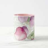Abstract Floral Pink, Lavender, Green Coffee Mug マグカップ (中央)
