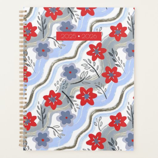 Abstract Floral Retro Swirls プランナー手帳 (正面)