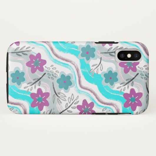 Abstract Floral Retro Swirls Case-Mate iPhoneケース (裏面(横))